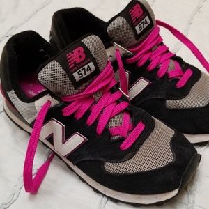 New balance 574 black and purple sneakers